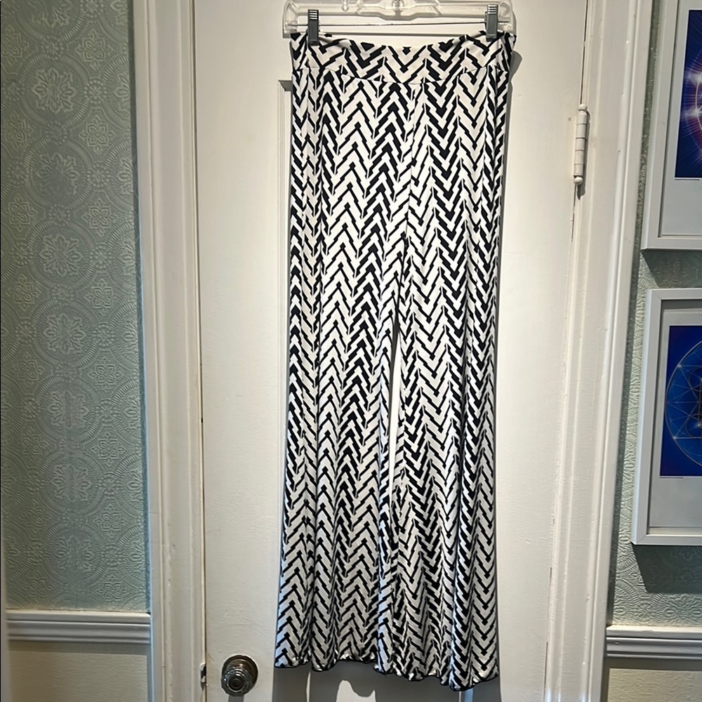 Black and White Flared Pants